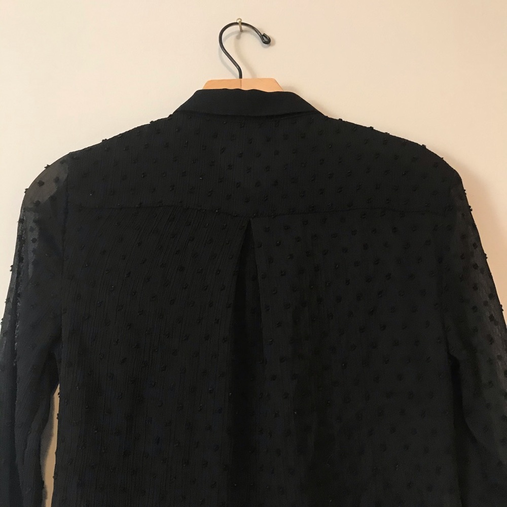Ambiance Apparel see through sheer blouse polkadot - Picture 6 of 9